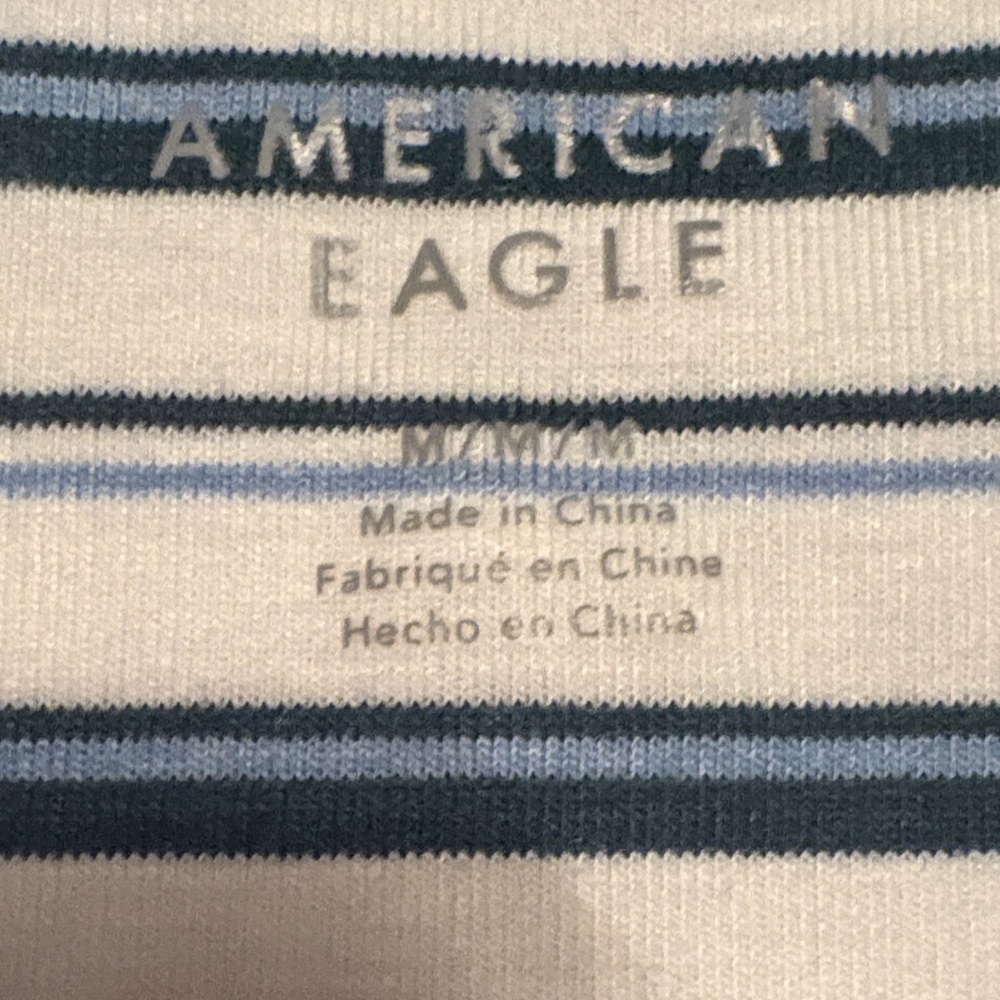 American eagle Striped Long Sleeve Button-Up Top. Medium - Picture 4 of 7